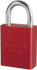 American Lock S1105RED Lockout Padlock: Keyed Different, Key Retaining, Aluminum, 1" High, Plated Metal Shackle, Red