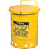 Justrite. 09311 Oily Waste Cans & Receptacles; Capacity: 10.000 ; Material: Steel ; Material: Galvanized Steel ; Color: Yellow ; Color: Yellow; Yellow ; Opening Style: Hand Operated