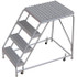 TRI-ARC WLAR004245-D5 Aluminum Rolling Ladder: 4 Step