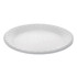 Pactiv PCT0TH10009 Plate & Tray: 9" Dia, Foam, White, Solid