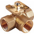 Johnson Controls VG1845DN 3-Way Manual Ball Valve: 1-1/4" Pipe, NPT(F) Port, Stainless Steel