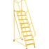 Vestil LAD-MM-9-G-YL Rolling Ladder: Type IA, 90" Platform, 350 lb Capacity, 9 Step, 29-1/2" Base