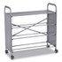 GRATNELLS USA, LLC SSET014420 Callero Tilted Tray Trolley Set 01, Metal, 1 Shelf, 9 F2 Deep Bins, 40.6" x 17.3" x 41.5", Silver/Translucent Frost