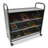 GRATNELLS USA, LLC SSET0244 Gratnells Callero Plus Tilted Shelf Trolley, Metal, 3 Tilted Shelves, 1 Flat Shelf, 40.6" x 17.3" x 41.5", Silver
