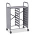 GRATNELLS USA, LLC SSET054409 Callero Plus Double Column Trolley Set 05, Metal, 1 Shelf, 16 F1 Shallow Bins, 27.4" x 17.3" x 41.5", Silver/Flame Red