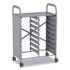GRATNELLS USA, LLC SSET134420 Callero Plus Double Column Trolley Set 13, Metal, 1 Shelf, 8 F2 Deep Bins, 27.4" x 17.3" x 41.5", Silver/Translucent Frost