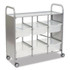 GRATNELLS USA, LLC SSET164420 Callero Plus Treble Column Trolley Set 16, Metal, 1 Shelf, 6 F2 Deep Bins, 40.6" x 17.3" x 41.5", Silver/Translucent Frost