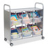 GRATNELLS USA, LLC SSET164420 Callero Plus Treble Column Trolley Set 16, Metal, 1 Shelf, 6 F2 Deep Bins, 40.6" x 17.3" x 41.5", Silver/Translucent Frost