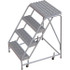 TRI-ARC WLAR004245 Aluminum Rolling Ladder: 4 Step