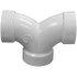 Jones Stephens PDL736 Plastic Pipe Fittings; Fitting Type: Elbow ; Fitting Size: 3 in ; Material: PVC ; End Connection: Hub x Hub x Hub ; Color: White