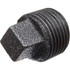 USA Industrials ZUSA-PF-16226 Black Pipe Fittings; Fitting Type: Square Head Plug ; Fitting Size: 3/4" ; End Connections: NPT ; Material: Malleable Iron ; Classification: 150 ; Fitting Shape: Plug