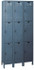 Hallowell UH3288-3HG 3-Wide Locker: 12" Wide, 17" Deep, 78" High, Padlock