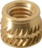 E-Z LOK TH-132-SV #10-32, 0.267" Small to 0.277" Large End Hole Diam, Brass Single Vane Tapered Hole Threaded Insert