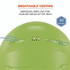 TENACIOUS HOLDINGS, INC. ergodyne® 60224 Skullerz 8966 Class C Lightweight Cap-Style Hard Hat, Adjustable Venting, 6-Point Rachet Suspension, Lime