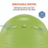 TENACIOUS HOLDINGS, INC. ergodyne® 60228 Skullerz 8968 Class C Lightweight Full Brim Hard Hat, Adjustable Venting, 6-Point Rachet Suspension, Lime