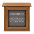 United Visual Products UVSM1818LB-WOOD Enclosed Letter Board: 18" Wide, 18" High, Fabric, Gray