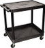 Luxor TC21-B Shelf Utility Cart: Plastic, Black