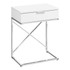 MONARCH PRODUCTS Monarch Specialties I 3470  Accent End Table, Rectangular, Glossy White/Chrome