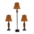 ALL THE RAGES INC Elegant Designs LC1000-HBZ  3-Piece Lamp Set, 58inH, Light Brown/Hammered Bronze