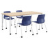 KENTUCKIANA FOAM INC KFI Studios 840031924094  Dailey Table Set, Natural Table/Navy Chairs