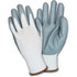 THE SAFETY ZONE, LLC The Safety Zone GNIDEXMDG Safety Zone Nitrile Coated Knit Gloves - Nitrile Coating - Medium Size - Gray, White - Knitted, Durable, Flexible, Comfortable, Breathable - For Industrial - 1 Dozen