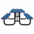 GLOBAL INDUSTRIAL 277153BL Expanded Steel Picnic Table, Rectangular, 96 x 62 x 29.5, Blue Top, Blue Base/Legs