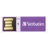 VERBATIM AMERICAS LLC Verbatim 43952  16GB Clip-it USB Flash Drive - Violet - 16GB - Violet