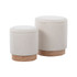 LUMISOURCE, LLC OT2-MARLA NACR LumiSource Marla Nesting Ottomans, Cream/Natural, Set Of 2 Ottomans