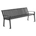 GLOBAL INDUSTRIAL 694854BKKD Steel Slat Benches with Back, 72" x 26" x 31", Black Seat/Back, Black Base