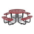 GLOBAL INDUSTRIAL 277150RD Expanded Steel Picnic Table, Round, 46" Dia x 29.5"h, Red Top, Red Base/Legs