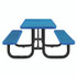 GLOBAL INDUSTRIAL 277152BL Expanded Steel Picnic Table, Rectangular, 72 x 62 x 29.5, Blue Top, Blue Base/Legs