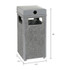 GLOBAL INDUSTRIAL 238241GY Stone Panel All Weather Trash Receptacle Urn, 24 gal, Steel, Gray