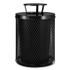GLOBAL INDUSTRIAL 261926BK Outdoor Diamond Steel Trash Can, Rain Bonnet Lid, 36 gal, Black