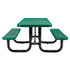 GLOBAL INDUSTRIAL 695289GN ADA Compliant Expanded Steel Picnic Table, Rectangular, 96 x 60 x 21.5, Green Top and Base