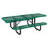 GLOBAL INDUSTRIAL 695289GN ADA Compliant Expanded Steel Picnic Table, Rectangular, 96 x 60 x 21.5, Green Top and Base