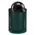 GLOBAL INDUSTRIAL 261948GN Outdoor Diamond Steel Trash Can, 36 gal, Dome Lid, Green