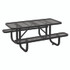 GLOBAL INDUSTRIAL 277152BK Expanded Steel Picnic Table, Rectangular, 72 x 62 x 29.5, Black Top, Black Base/Legs