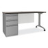 ALERA MSD6024CH Alera Modern Teacher Series Pedestal Desk, Left-Side Pedestal: Box/Box/File, 60" x 24" x 28.75", Charcoal Woodgrain/Gray