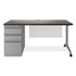 ALERA MSD6024CH Alera Modern Teacher Series Pedestal Desk, Left-Side Pedestal: Box/Box/File, 60" x 24" x 28.75", Charcoal Woodgrain/Gray