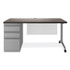 ALERA MSD6024CH Modern Teacher Series Pedestal Desk, Left-Side Pedestal: Box/Box/File, 60" x 24" x 28.75", Charcoal Woodgrain/Gray