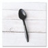 BOARDWALK SPOONBLPP Mediumweight Polypropylene Cutlery, Spoon, Plastic, Black, 1,000/Carton