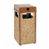 GLOBAL INDUSTRIAL 239576BN Stone Panel All Weather Trash Receptacle Urn, 12 gal, Steel, Brown
