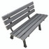 GLOBAL INDUSTRIAL 240125GY Recycled Plastic Benches with Back, 48" x 23" x 28", Gray Seat/Back, Gray Base