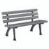 GLOBAL INDUSTRIAL 240125GY Recycled Plastic Benches with Back, 48" x 23" x 28", Gray Seat/Back, Gray Base