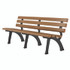 GLOBAL INDUSTRIAL 240126TN Recycled Plastic Benches with Back, 72" x 23" x 28", Tan Seat/Back, Black Base