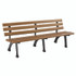 GLOBAL INDUSTRIAL 240126TN Recycled Plastic Benches with Back, 72" x 23" x 28", Tan Seat/Back, Black Base