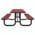GLOBAL INDUSTRIAL 277153RD Expanded Steel Picnic Table, Rectangular, 96 x 62 x 29.5, Red Top, Red Base/Legs