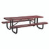 GLOBAL INDUSTRIAL 277153RD Expanded Steel Picnic Table, Rectangular, 96 x 62 x 29.5, Red Top, Red Base/Legs