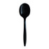 BOARDWALK SOUPBLPPIW Mediumweight Wrapped Polypropylene Cutlery, Soup Spoon, Plastic, Black, 1,000/Carton