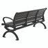 GLOBAL INDUSTRIAL 436978BK Aluminum Bench with Back, 73" x 22.75" x 30.75", Black Seat/Back, Black Base